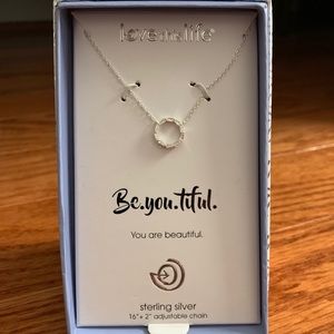 NWT sterling silver circle necklace